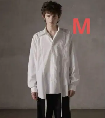 [ GRANCY ] 데미지 도킹 디자인 셔츠 화이트 M 사이즈