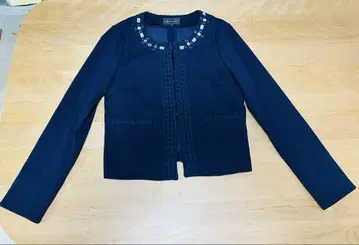 퀸즈 코트 비쥬 네이비 노카라 자켓 사이즈 1