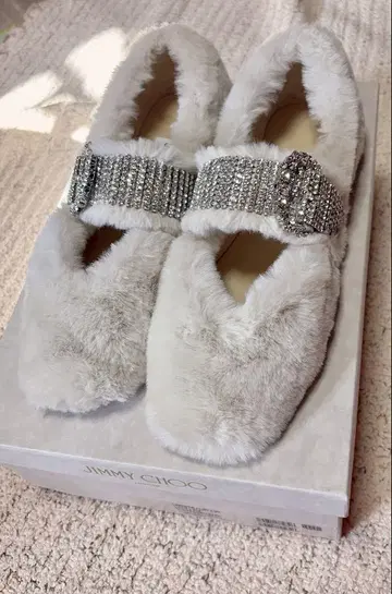 JIMMY CHOO KRISTA FLAT 비쥬 퍼 36