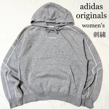 adidas originals 트레포일 자수 풀오버 후드티 구제 의류