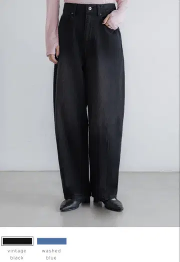 crewre 소프트 카비 데님 팬츠 vintage black 사이즈 0
