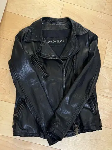 Giorgio Brato 블랙 가죽 라이더 자켓