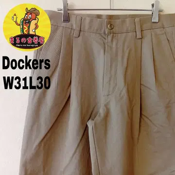 USA 구제 의류 Dockers 치노 팬츠 W31 L30 투 턱 베이지
