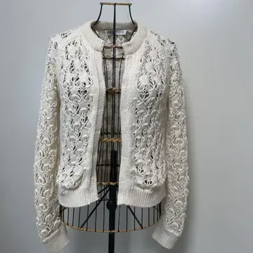 ZARA 아이보리 레이스 가디건 USA 6