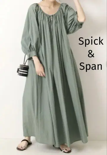 하자품 ] Spick&Span 나일론 개더 원피스 그린