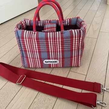 OUTDOOR PRODUCTS 체크 무늬 토트백