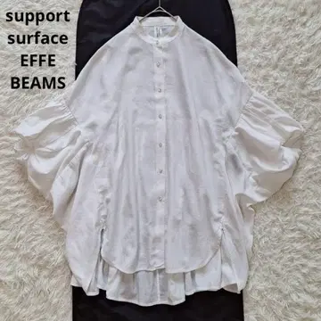 새상품급 서포트 서피스 볼륨 슬리브 블라우스 밴드 카라 셔츠