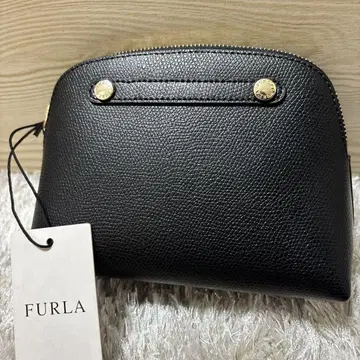 [ 미사용품 ] FURLA 블랙 가죽 파우치
