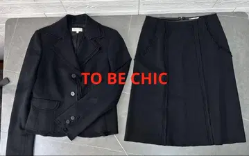 TOBECHIC 자켓 스커트 세트 블랙 비즈니스