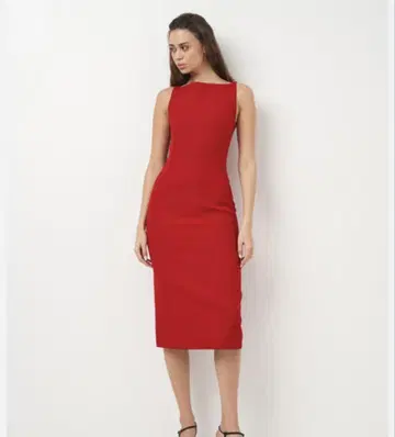 미사용 새상품 ZARA 빨간색 포멀 원피스 무릎 아래