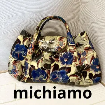 레어 [ michiamo ] 미키아모 에나멜 핸드백 토트 천연 가죽