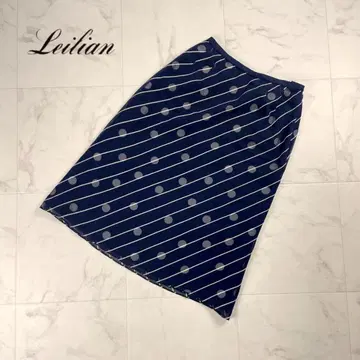 새상품급 Leilian A라인 스커트 네이비 사이즈 9*PC1238