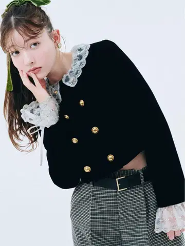 [L.B CANDY STOCK] 스캘럽 비쥬 아타치도 자켓