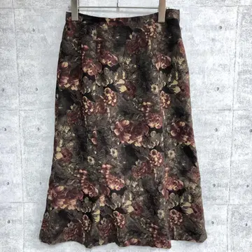 00s 레트로 컨트리 다크 보헤미안 구제 의류 플라워 플레어 롱 스커트