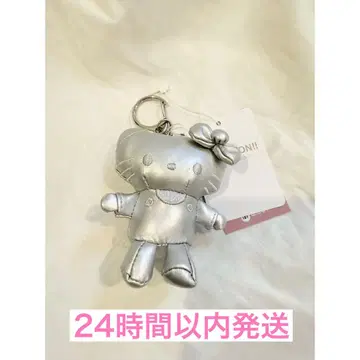 로리즈팜 헬로키티 토이 키링 인조 가죽 실버