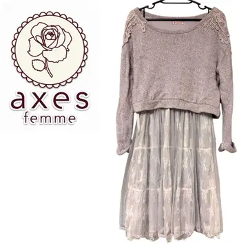 axes femme 도킹 니트 원피스 M 그레이