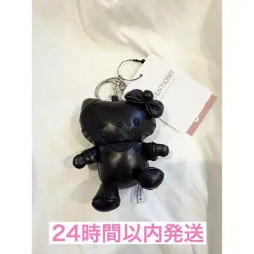 로리즈팜 헬로키티 토이 키링 인조 가죽 블랙
