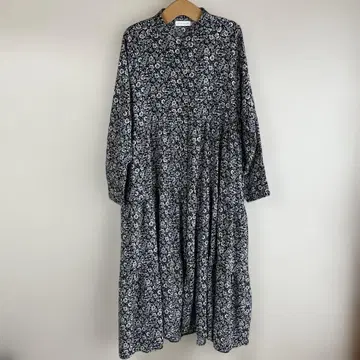 patterntorso 패터ntorso 꽃무늬 롱 원피스 긴팔 블랙