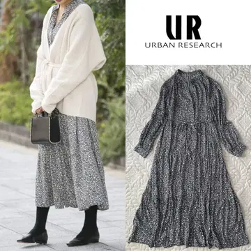 어반 리서치 티어드 개더 롱 원피스 미니 꽃무늬