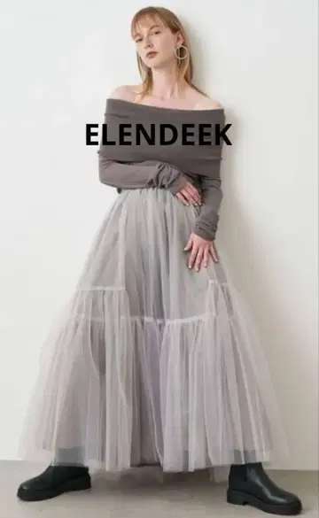 새상품 미사용 ELENDEEK 튤 롱 스커트 사이즈 02