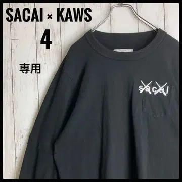 [ 인기 ] sacai x KAWS 콜라보 롱T셔츠 자수 로고 블랙 4