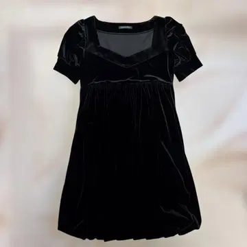 Pauline Bleu 블랙 벨벳 원피스