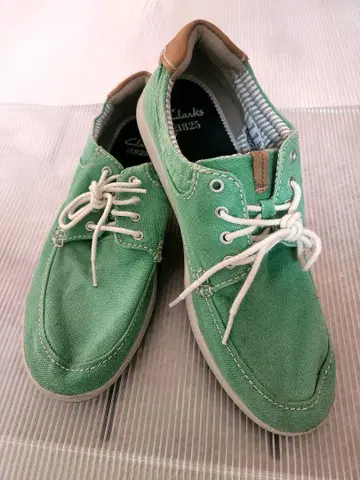 클락스 Clarks 캔버스 모카신 데크 슈즈 새상품급 26.5