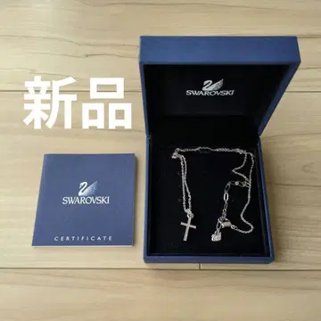 [ 미사용 새상품 ] Swarovski 크로스 목걸이 스와로브스키 실버