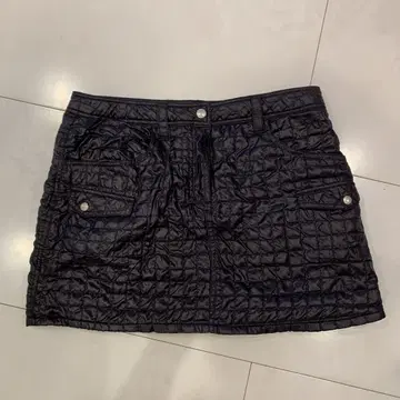 블랙 퀼팅 미니 스커트