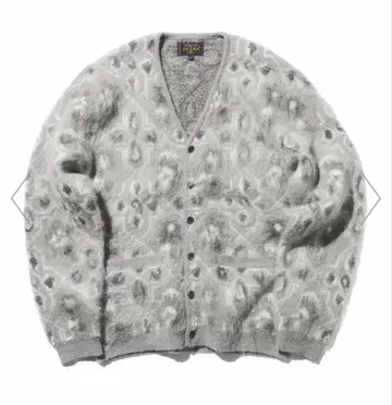 미사용 BEAMS 보타니컬 패턴 더블 자카드 가디건