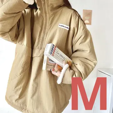 [ 자바 JAVA 별주 ] 리버서블 보아 블루종 베이지 M
