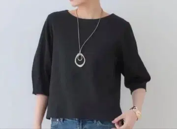 INDIVI 다크 그레이 반소매 상의 사이즈 05