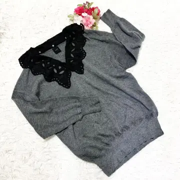 Spick&span 스픽 앤 스팬 (L) 긴팔 니트 그레이 블랙 모