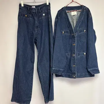 H&M 다크 블루 데님 셋업