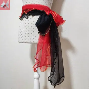 프릴 시고키 오비 1 빨강 검정