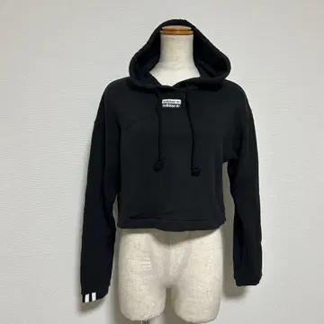 adidas R.y.v. 크롭 후드티 블랙 여성용