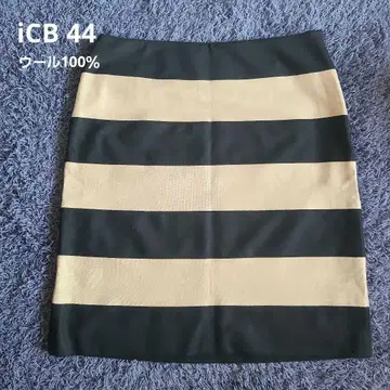 iCB 아이씨비 44 울 100% 타이트 스커트 콤비 컬러