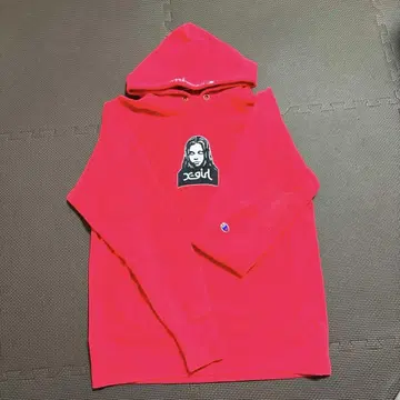 x-girl 레드 후드티