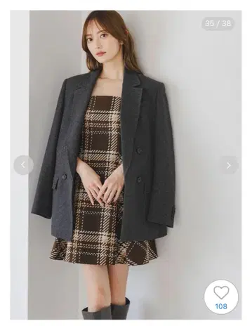 미사용 새상품 로빙 체크 미니 원피스 1