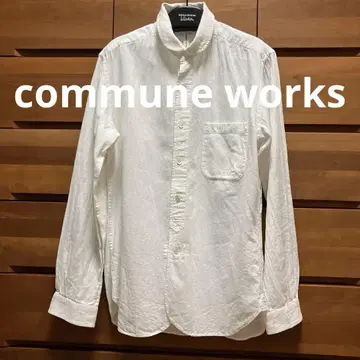 commune works 화이트 긴팔 셔츠 일본제