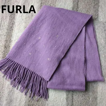 FURLA 훌라 머플러 캐시미어 큐빅 펄 퍼플
