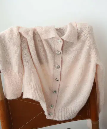 bijou button mohair knit cardigan