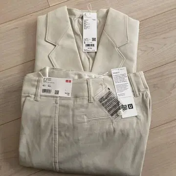 UNIQLO 테일러드 자켓 & 팬츠 세트 S 내추럴