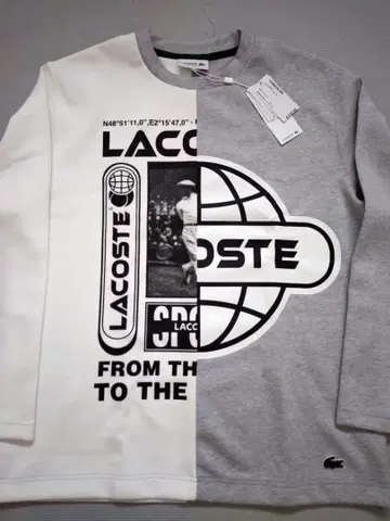 미사용 새상품 초특가 LACOSTE 화이트 x 그레이 트레이닝복