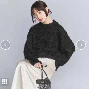 미사용 BEAUTY&YOUTH 튤 테이프 니트 풀오버 16500엔