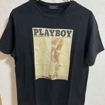 PLAYBOY 프린트 T셔츠 블랙