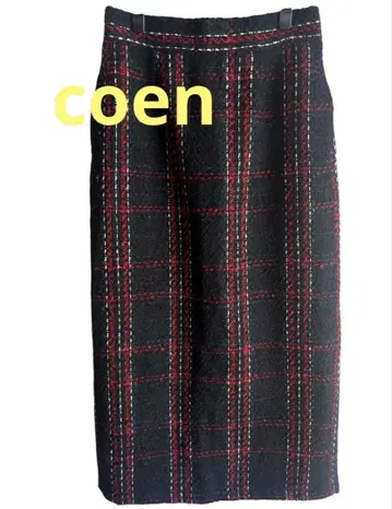 [ coen ] 아이라인 트위드 스커트