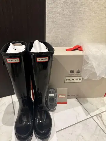 HUNTER 블랙 장화 UK4