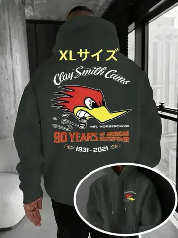 클레이 스미스 90주년 기념 패턴 후드티 XL 사이즈 그레이