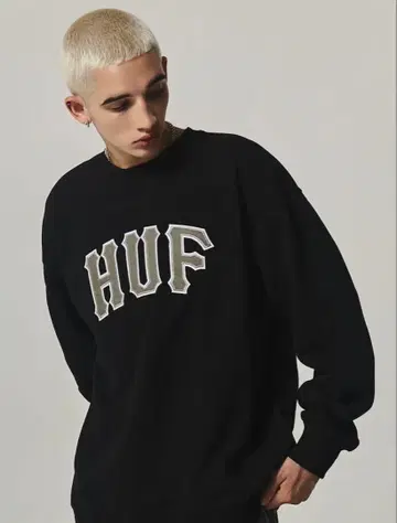 HUF(허프) 블랙 크루넥 맨투맨 L 사이즈